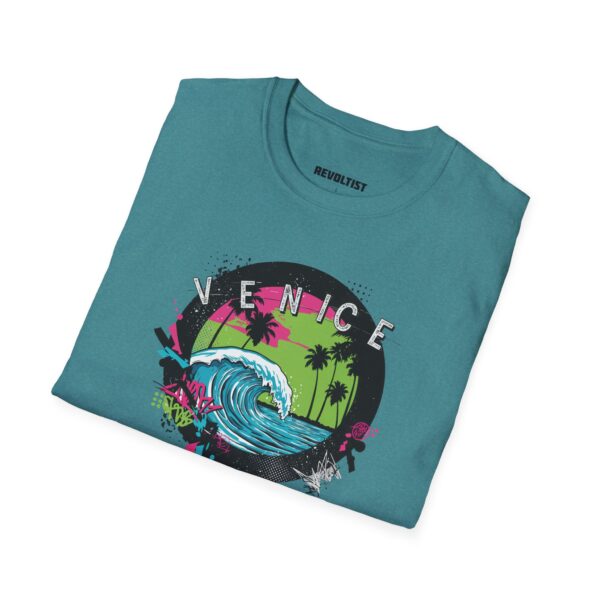 Venice Wave Unisex Softstyle T-Shirt - Beach Vibe, Summer Essential, Graphic Tee, Casual Wear, Gift for Surf Lovers - Image 8