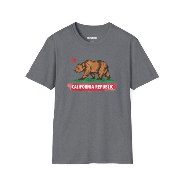 California Republic Bear T-Shirt | Unisex Softstyle Graphic Tee, Casual Wear, Gift for Californians, Vintage Style, Nature Lovers, Festival Shirt