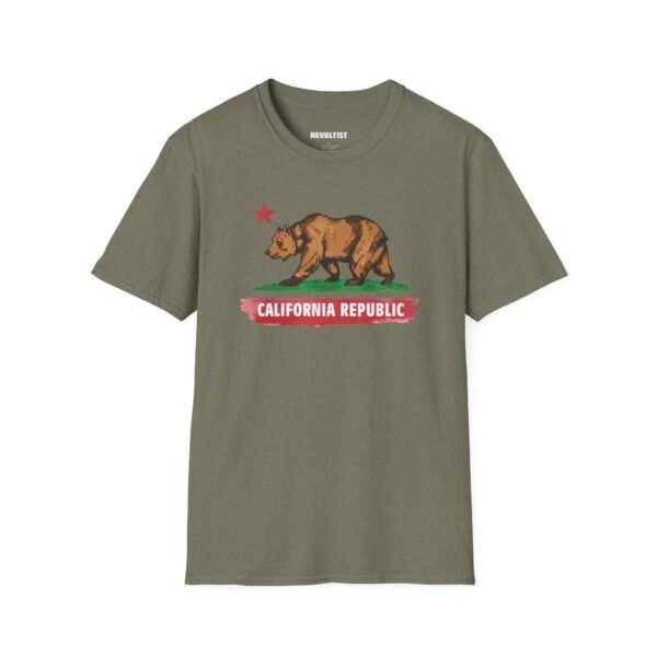 California Republic Bear T-Shirt | Unisex Softstyle Graphic Tee, Casual Wear, Gift for Californians, Vintage Style, Nature Lovers, Festival Shirt - Image 5