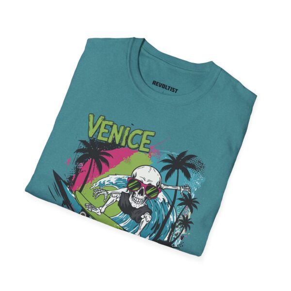Venice Beach Surf Skateboard Skeleton 80s Style T-Shirt - Image 28
