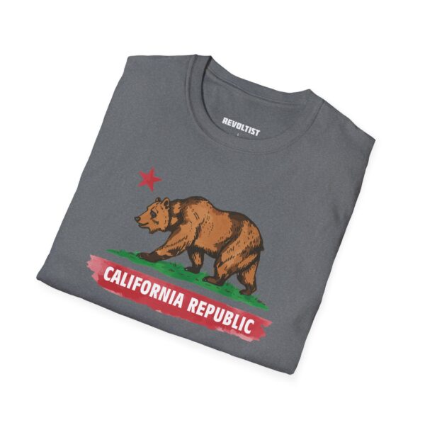 California Republic Bear T-Shirt | Unisex Softstyle Graphic Tee, Casual Wear, Gift for Californians, Vintage Style, Nature Lovers, Festival Shirt - Image 4