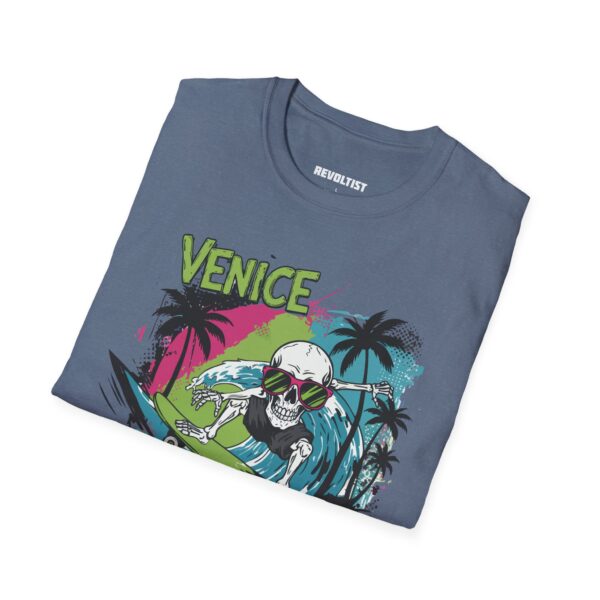 Venice Beach Surf Skateboard Skeleton 80s Style T-Shirt - Image 36