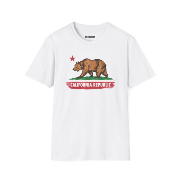 California Republic Bear T-Shirt | Unisex Softstyle Graphic Tee, Casual Wear, Gift for Californians, Vintage Style, Nature Lovers, Festival Shirt - Image 9