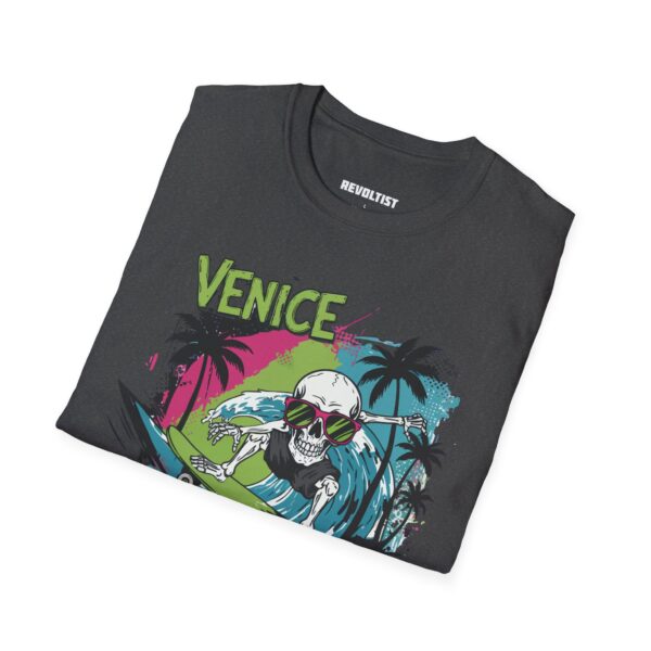 Venice Beach Surf Skateboard Skeleton 80s Style T-Shirt - Image 32