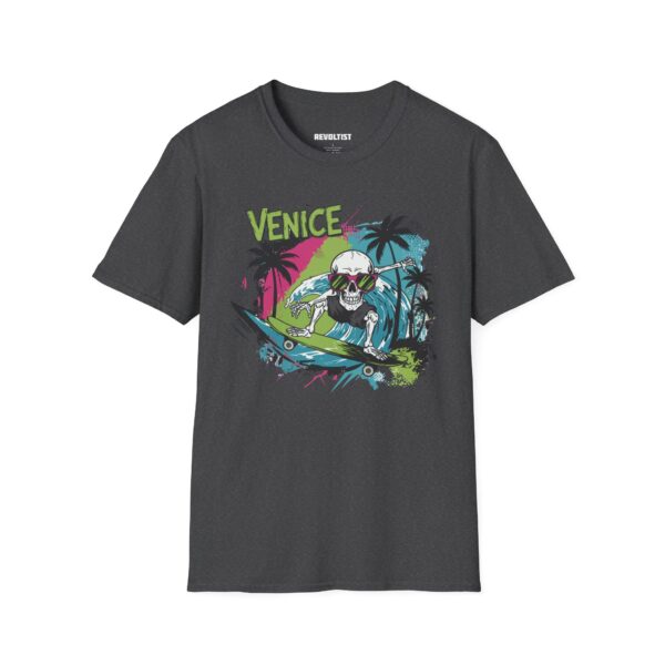 Venice Beach Surf Skateboard Skeleton 80s Style T-Shirt - Image 29
