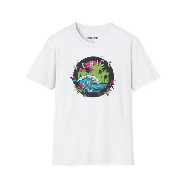 Venice Wave Unisex Softstyle T-Shirt - Beach Vibe, Summer Essential, Graphic Tee, Casual Wear, Gift for Surf Lovers - Image 9