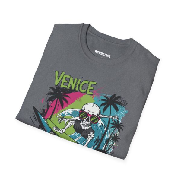 Venice Beach Surf Skateboard Skeleton 80s Style T-Shirt - Image 24