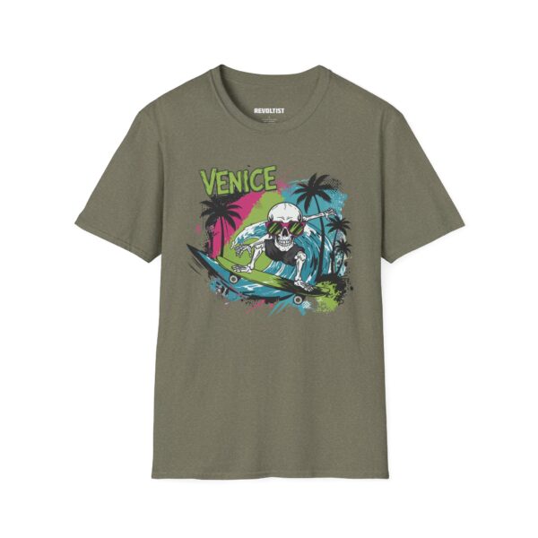 Venice Beach Surf Skateboard Skeleton 80s Style T-Shirt - Image 13