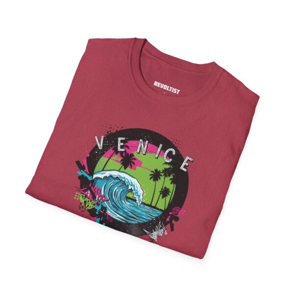 Venice Wave Unisex Softstyle T-Shirt - Beach Vibe, Summer Essential, Graphic Tee, Casual Wear, Gift for Surf Lovers - Image 4