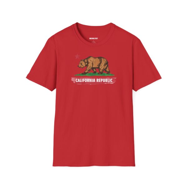 California Republic Bear T-Shirt | Unisex Softstyle Graphic Tee, Casual Wear, Gift for Californians, Vintage Style, Nature Lovers, Festival Shirt - Image 7