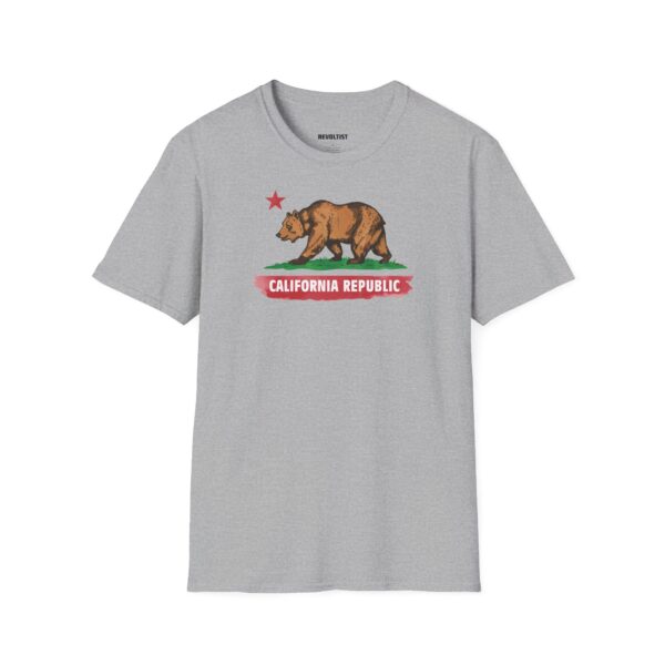 California Republic Bear T-Shirt | Unisex Softstyle Graphic Tee, Casual Wear, Gift for Californians, Vintage Style, Nature Lovers, Festival Shirt - Image 4