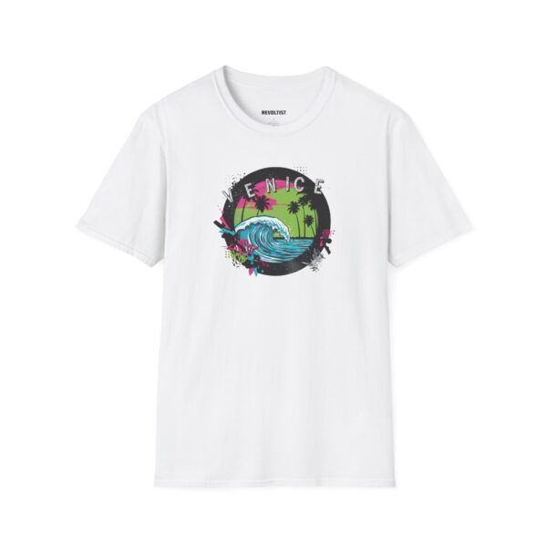 Venice Wave Unisex Softstyle T-Shirt - Beach Vibe, Summer Essential, Graphic Tee, Casual Wear, Gift for Surf Lovers - Image 2