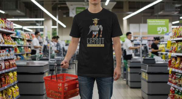 Catbot Graphic Art T-Shirt - Image 9